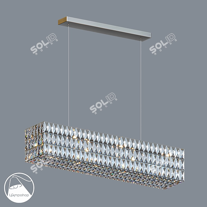 Sleek L1280 Chandelier Shimmers 3D model image 3