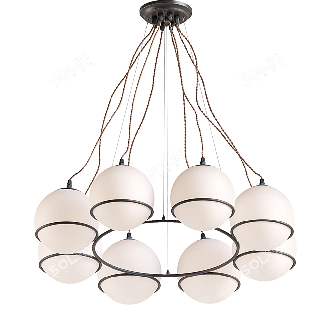 Elegant Periwinkle Ball Chandelier 3D model image 1