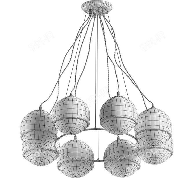 Elegant Periwinkle Ball Chandelier 3D model image 4