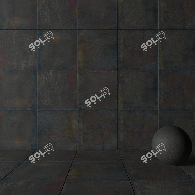 Iron Denim Stone Set Tile 3D model image 3