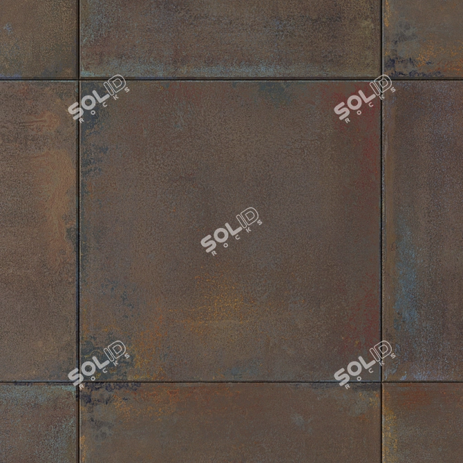 Museum Iron Oxide Stone Tiles 3D model image 2