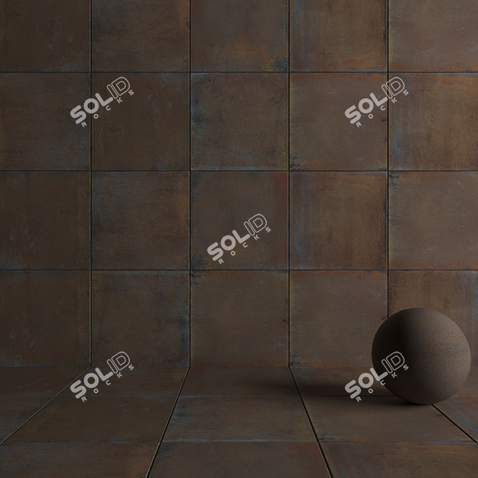 Museum Iron Oxide Stone Tiles 3D model image 4