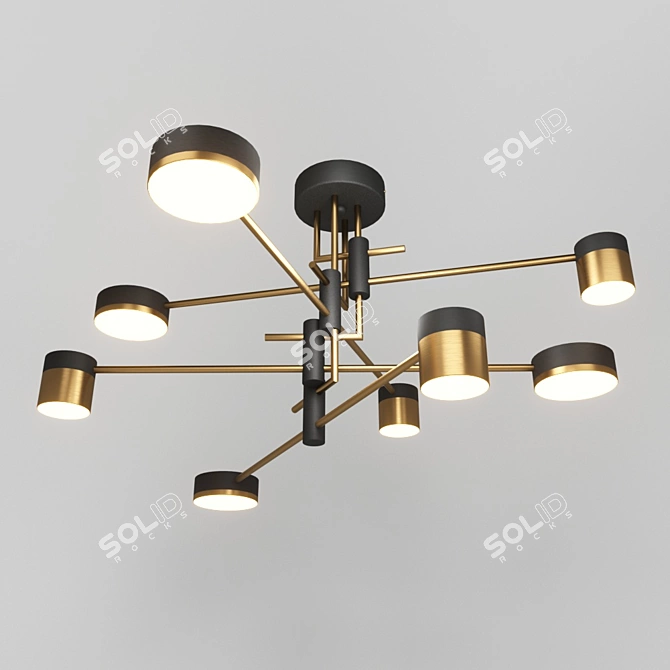 Modern Black Metal Pendant Light 3D model image 1