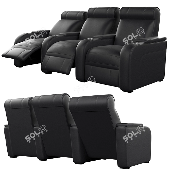 Modular Cinema Seat: 3-Position Comfort 3D model image 2