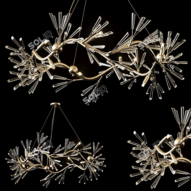 Luna Crystal Branch Chandelier 3D model image 1