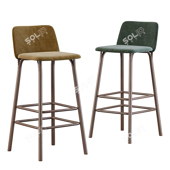 Sleek Split Barstool 3D model image 2