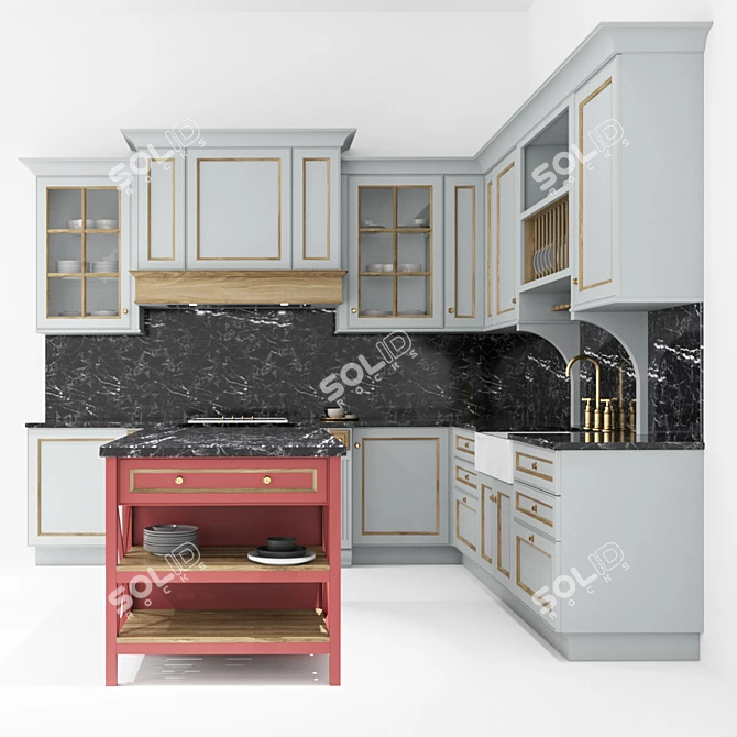 Classic Kitchen "Gretta" - Wood-finished Elegance. 

Gretta: Timeless Charm in Wood. 

G 3D model image 2