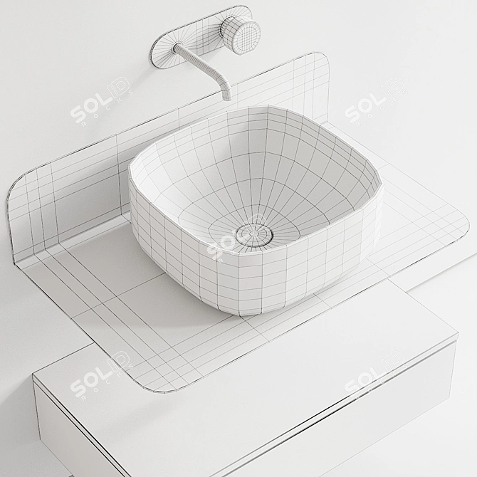 Scarabeo Plana Vanity Unit Set 3D model image 5