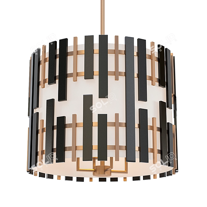 Elegant Myers 4-Light Pendant 3D model image 1