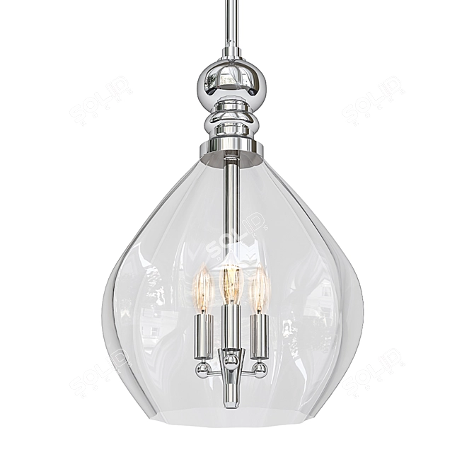 Houten 11: Sleek Brushed Nickel Pendant 3D model image 1