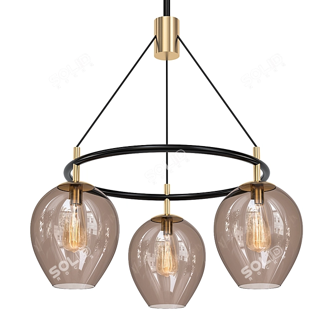 Modern Carbide Black Pendant - Iliad 3D model image 1