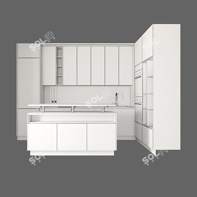 Sleek Kitchen Design: UV Mapped, Textured, Max 2013 3D model image 2