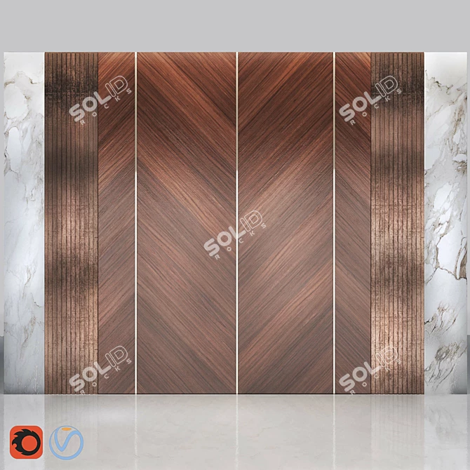 Modern Wall Panel for Stylish Interiors 3D model image 1