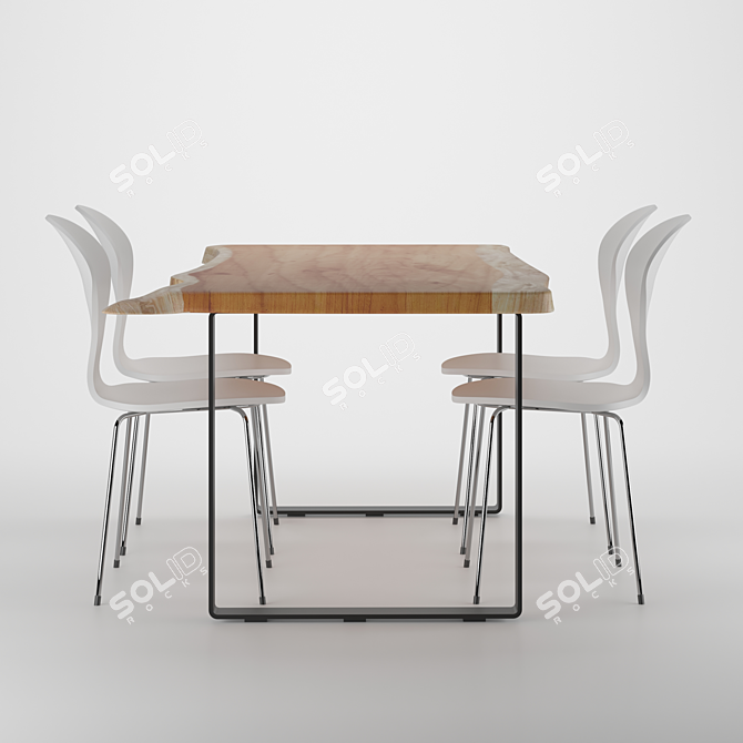 Elegant Dining Table 02 3D model image 2