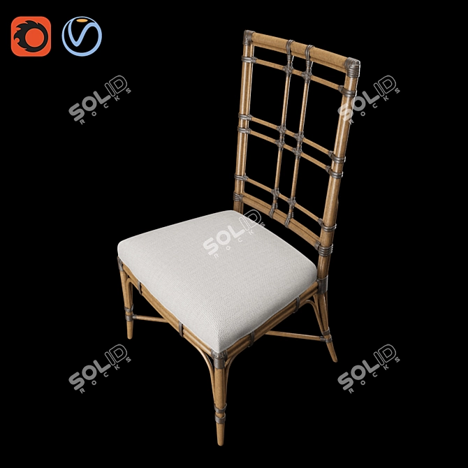 Tropical Sands Rattan Chair 3D model image 3