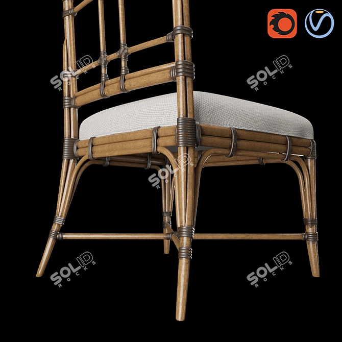Tropical Sands Rattan Chair 3D model image 4