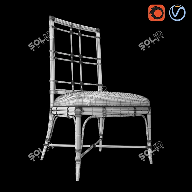 Tropical Sands Rattan Chair 3D model image 5