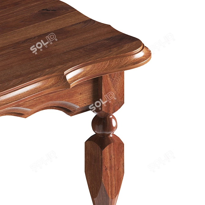 Title: Classic Dark Wood Coffee Table 3D model image 4