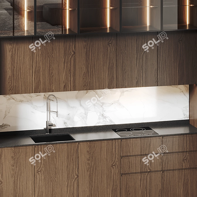 Modern Kitchen Cabinet 3D Model 3D model image 3