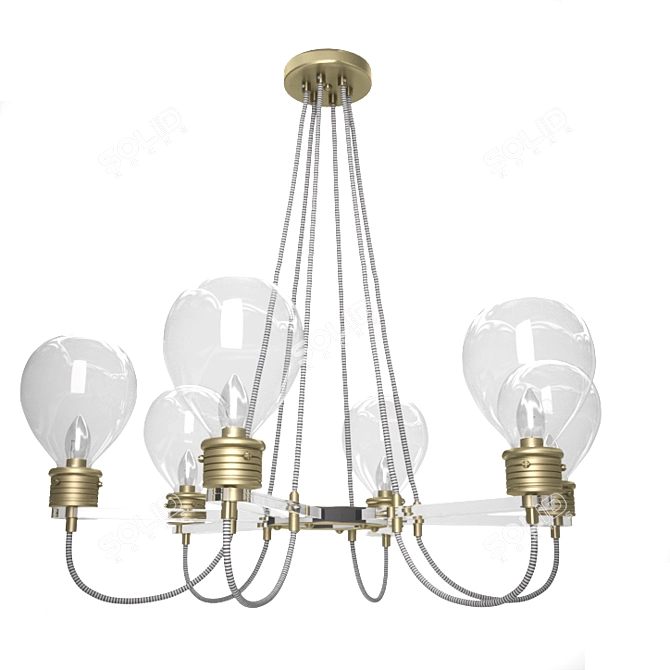 Elegant Glass Chandelier 3D model image 1