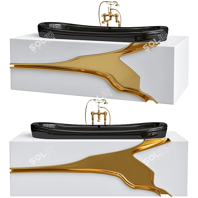 Elegant Lapiaz Bathtub: Height 720mm, Length 1970mm 3D model image 2