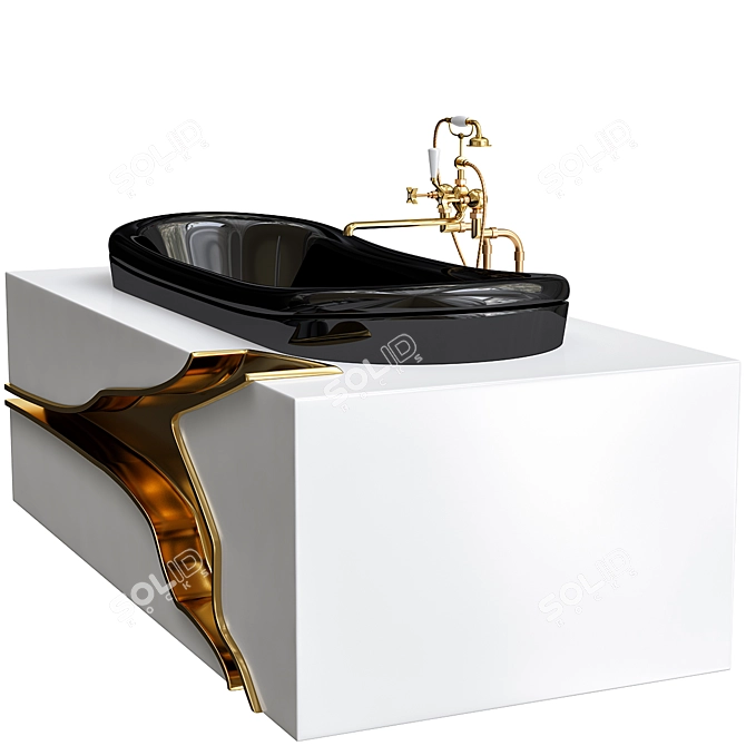 Elegant Lapiaz Bathtub: Height 720mm, Length 1970mm 3D model image 4