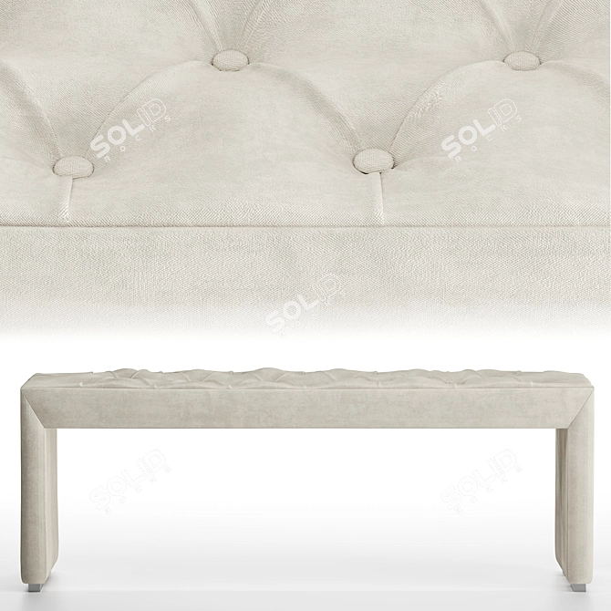 Luxury Bed Bench with Tufted Upholstery 3D model image 1