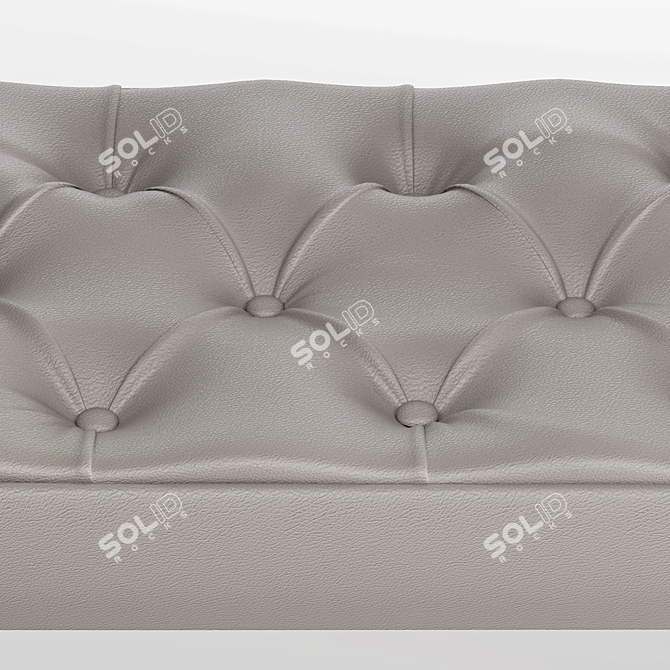 Luxury Bed Bench with Tufted Upholstery 3D model image 2