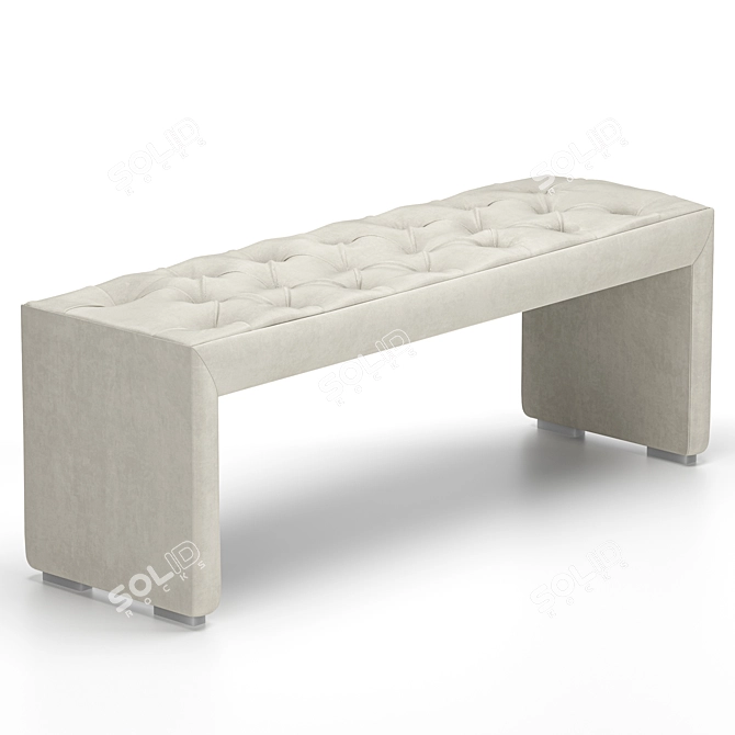 Luxury Bed Bench with Tufted Upholstery 3D model image 4