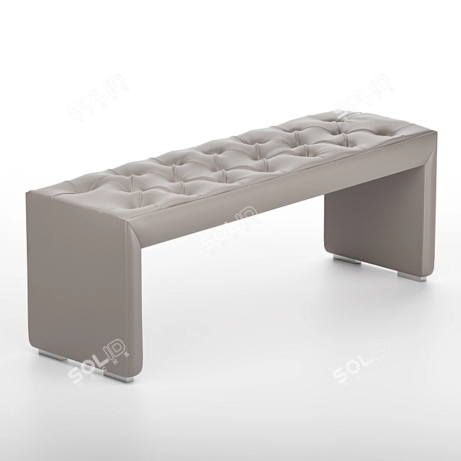 Luxury Bed Bench with Tufted Upholstery 3D model image 8