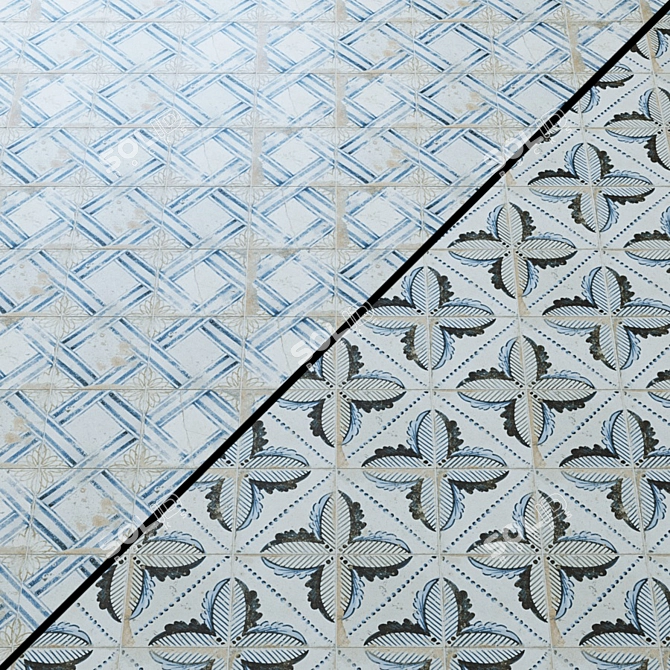 Rustic Charm Tiles 3D model image 2