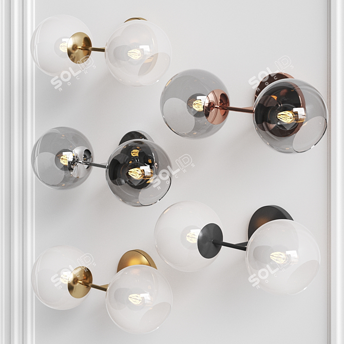 Staggered Glass 2-Light Sconce 3D model image 1