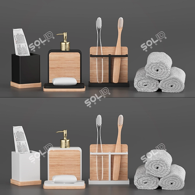 Title: Agat Bathroom Set - Elegant and Stylish 3D model image 1