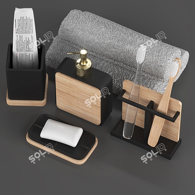 Title: Agat Bathroom Set - Elegant and Stylish 3D model image 2