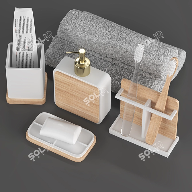 Title: Agat Bathroom Set - Elegant and Stylish 3D model image 3