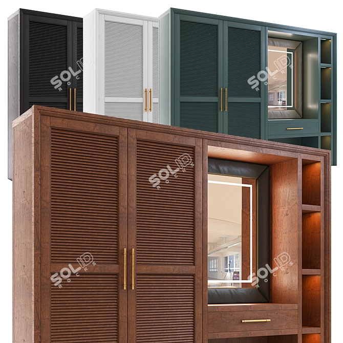 Elegant Wardrobe Set - High-Quality Textures 3D model image 3