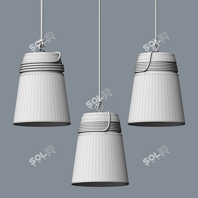 Elegant Stone Bell Chandelier 3D model image 2