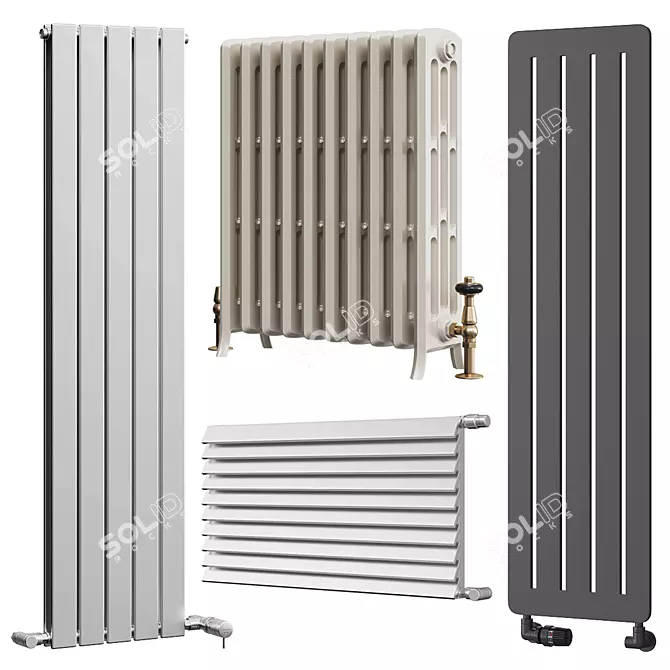 Sleek Radiators for PBR Renders 3D model image 1