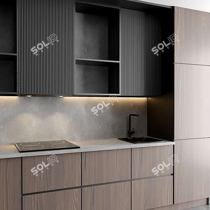 Modular Kitchen 3D Model 3D model image 3