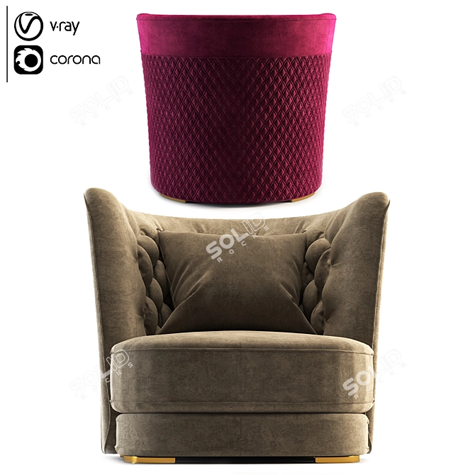 Elegant Vittoria Greppi Chester Armchair 3D model image 1