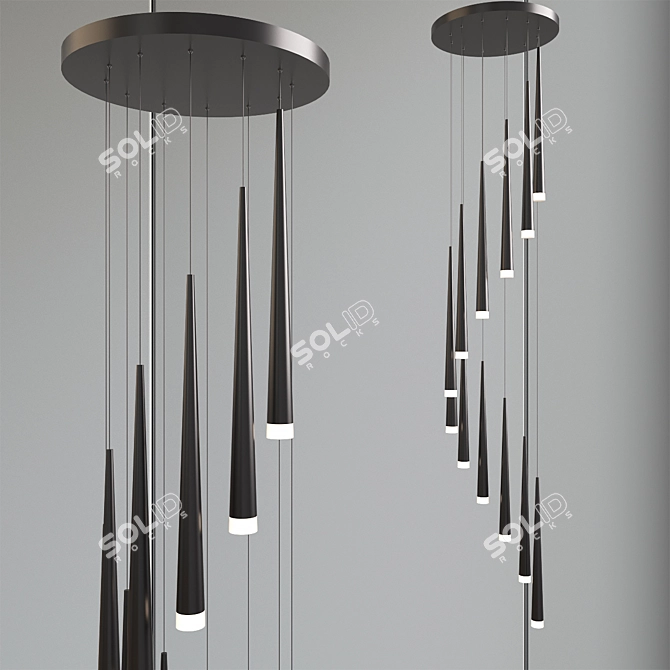 Modern Metal Ceiling Chandelier 3D model image 2