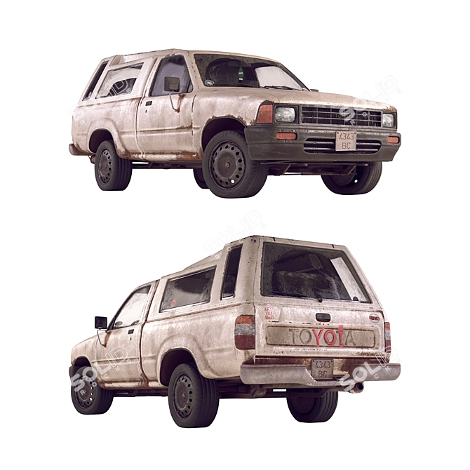 Classic Toyota Hilux Pickup 3D model image 1