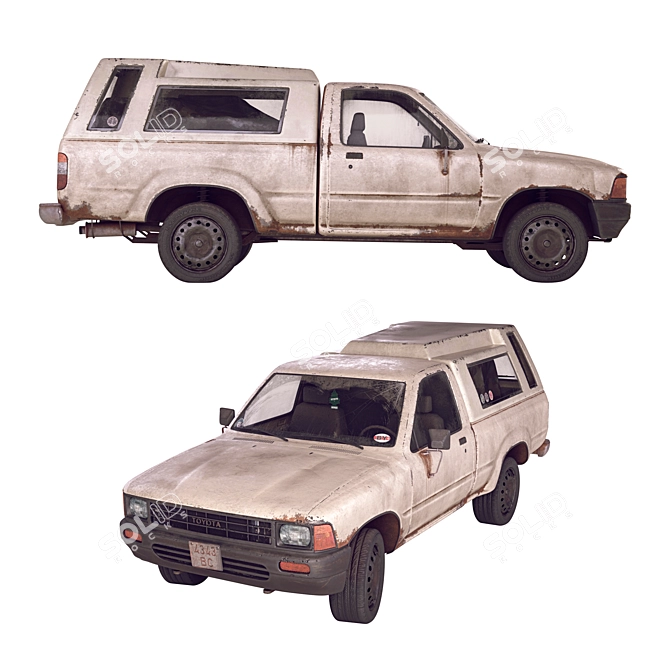 Classic Toyota Hilux Pickup 3D model image 2