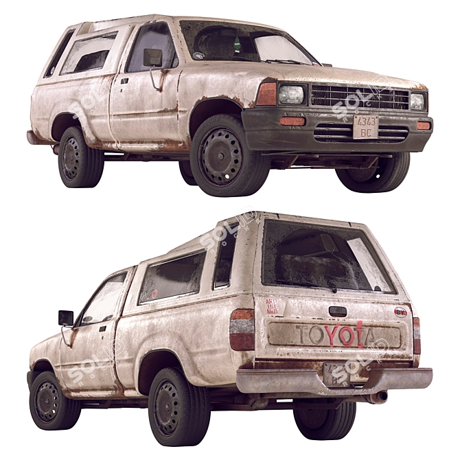 Classic Toyota Hilux Pickup 3D model image 5