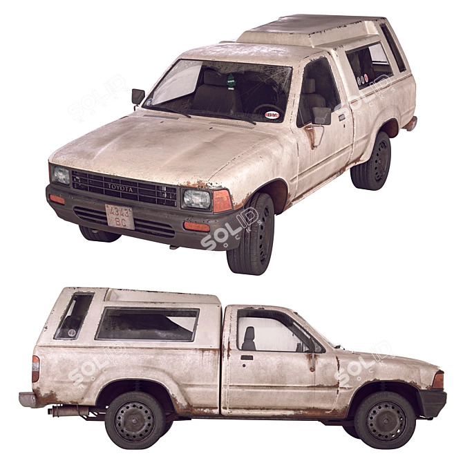 Classic Toyota Hilux Pickup 3D model image 6