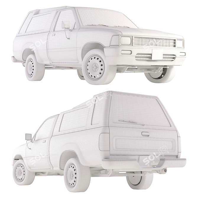 Classic Toyota Hilux Pickup 3D model image 7