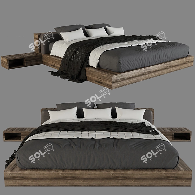 Modern Comfort: Hi-Tech Bed 3D model image 1