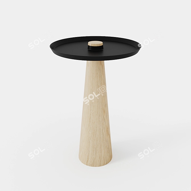 Wagner Oak and Concrete Base 3D model image 2