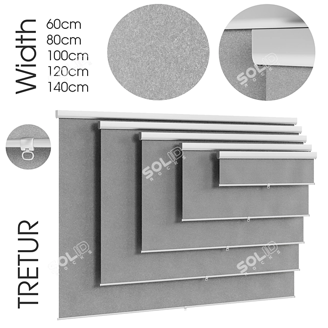 TRETUR: Ikea's Stylish Block-Out Roller Blind 3D model image 1