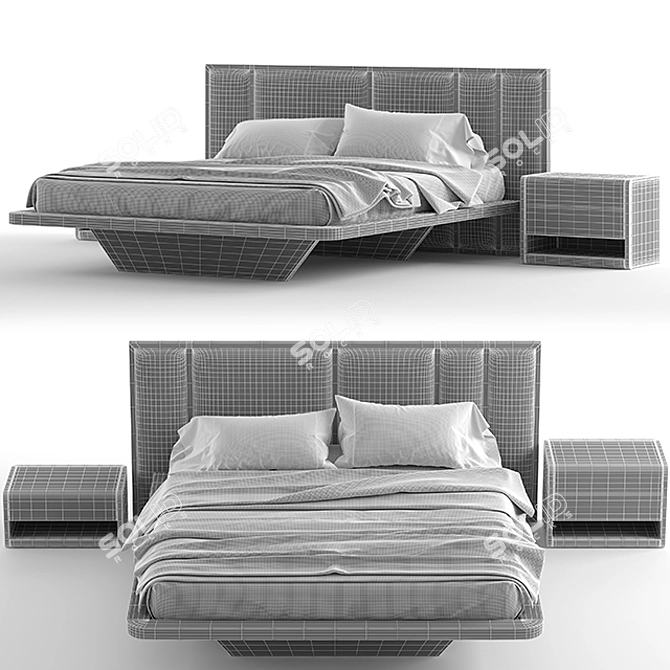 Modern Praddy Pollack Bedroom Set 3D model image 5